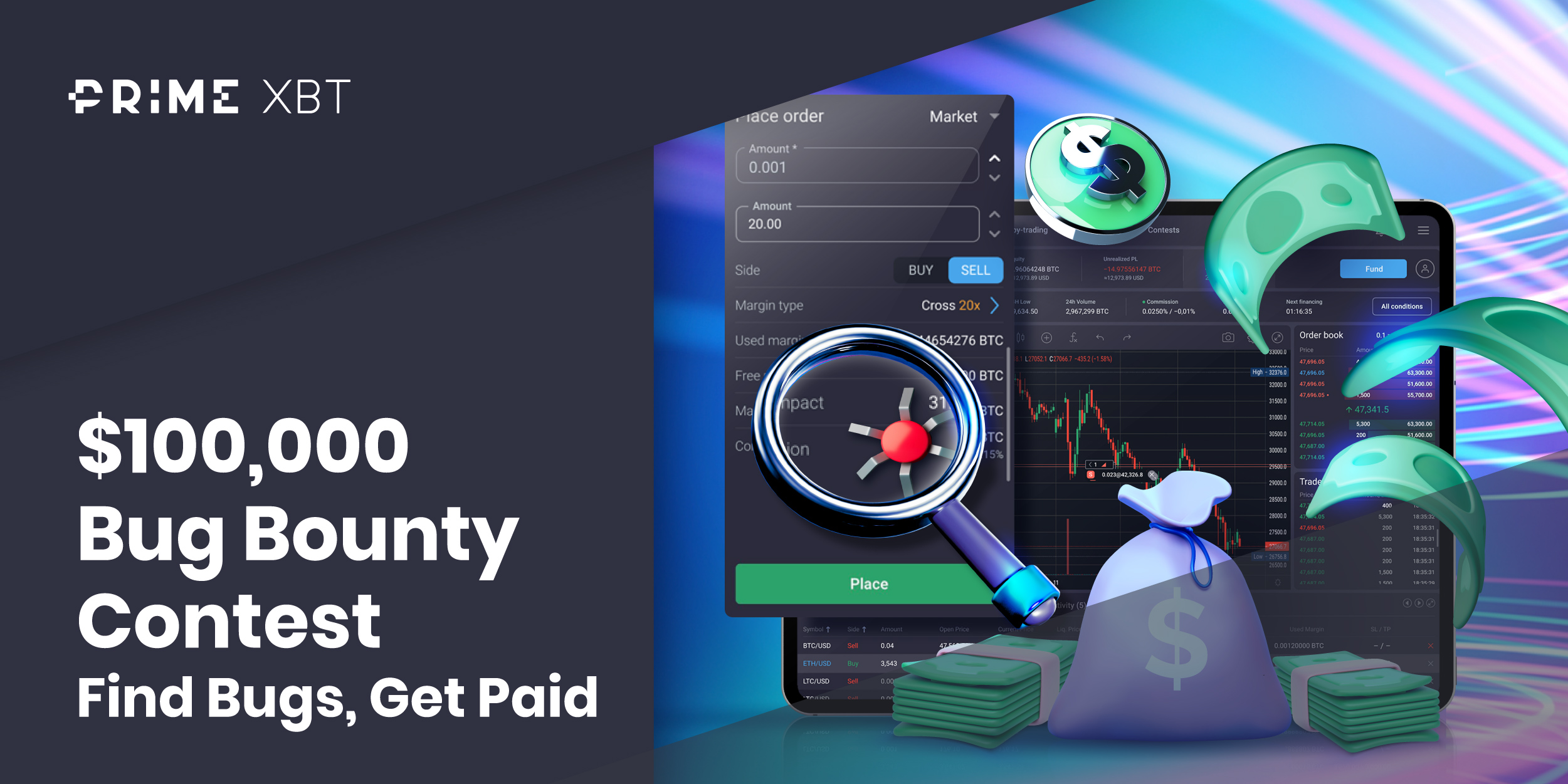 $100,000 Bug Bounty Contest - Test Drive The New PrimeXBT Platform - Blog 06 07