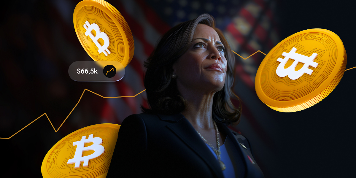 BTC at $66.5k with Kamala Harris ahead in the polls - BTC at 66.5k with Kamala Harris ahead in the polls  1200x600 24.07.2024